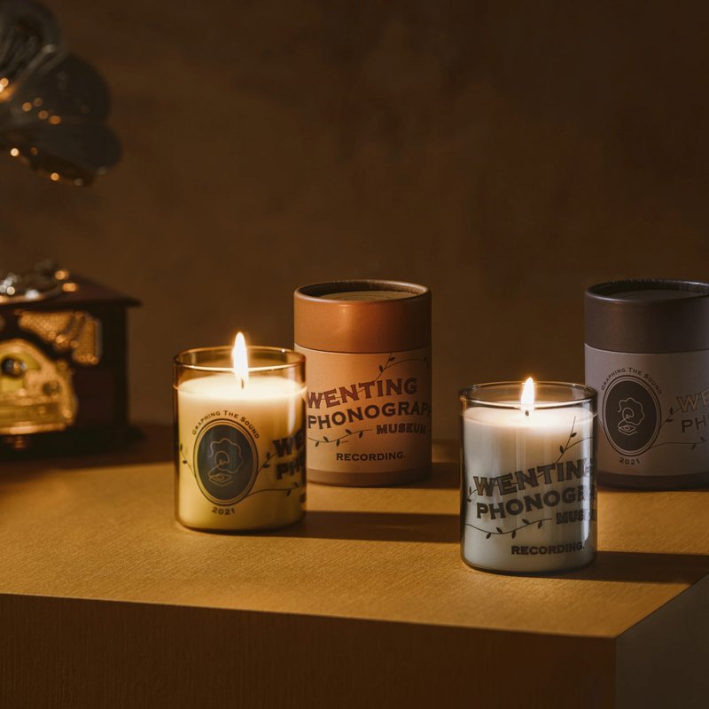 滚筒香氛蜡烛│琥珀/透黑 - 蜡烛/烛台 - 蜡 白色