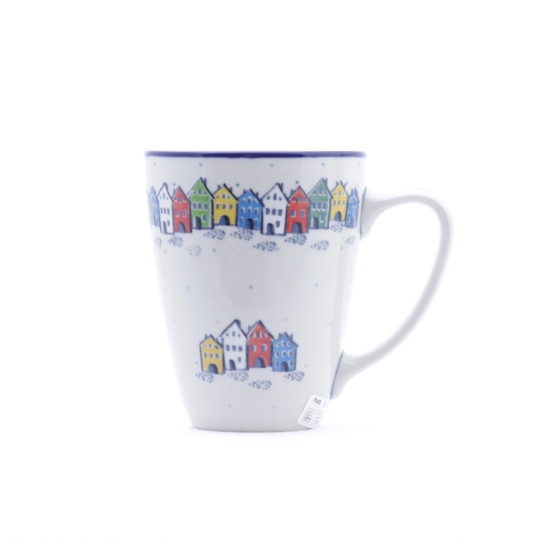 波兰陶 礼盒包装  马克杯 -300ml-高 11cm-雪景彩色小屋 - 咖啡杯/马克杯 - 陶 多色