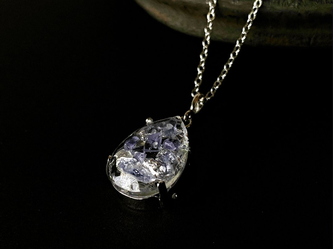 Unisex [September birthstone] Sapphire necklace (pendant) that sticks to your unwavering feelings - 项链 - 半宝石 蓝色