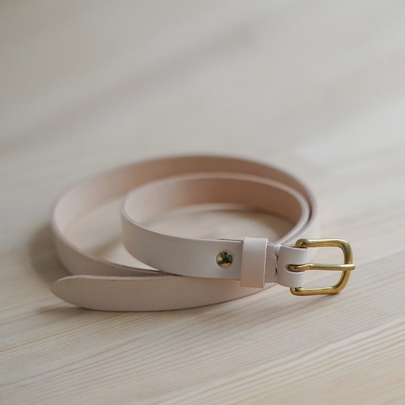 BRLIFEDESIGN 自制植鞣牛皮手工女士腰带 细款 2cm宽度 - 皮带/腰带 - 真皮 
