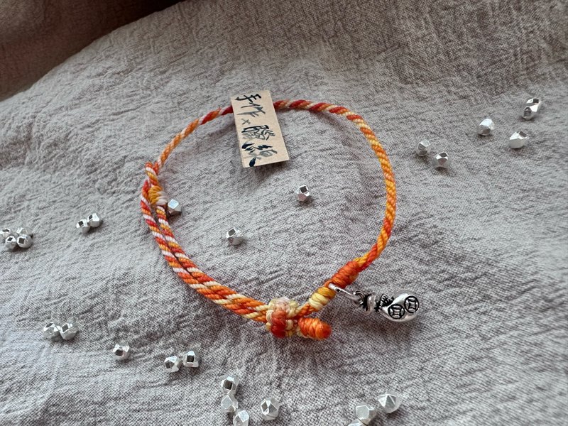 S925钱袋蜡线手链 - 手链/手环 - 纯银 黄色