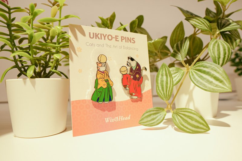 【金属徽章】浮世绘猫- 猫咪的杂耍日常 | 歌川国芳 日本名画 - 徽章/别针 - 其他金属 多色