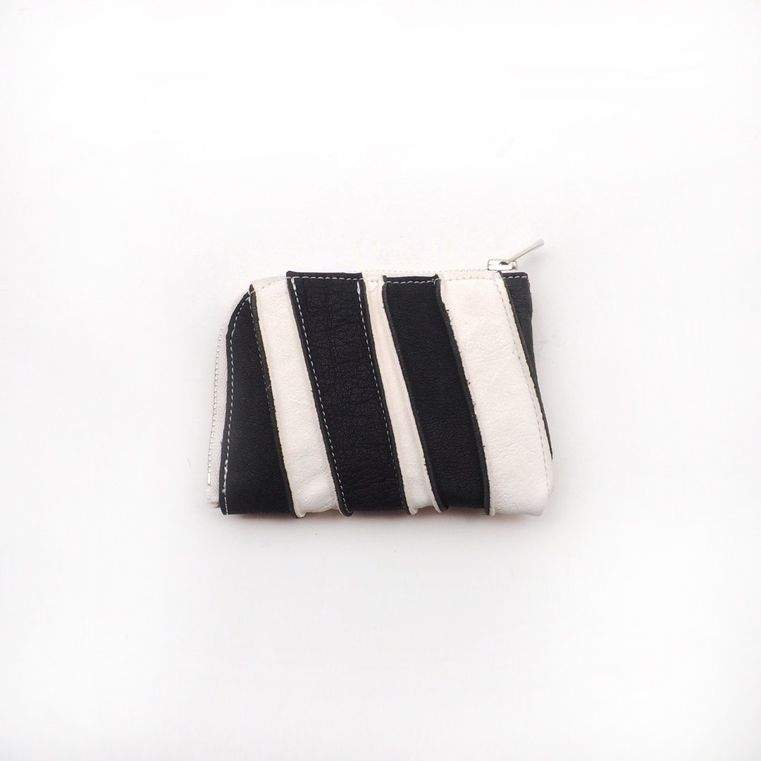 border leather wallet1/皮革/L型/迷你皮夹/零钱包/卡夹/ws001b1 - 零钱包 - 真皮 黑色