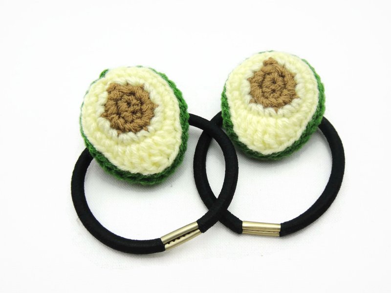 Crochet Elastic Hair Ties Accessories - Avocado Fruit - 发饰 - 聚酯纤维 绿色