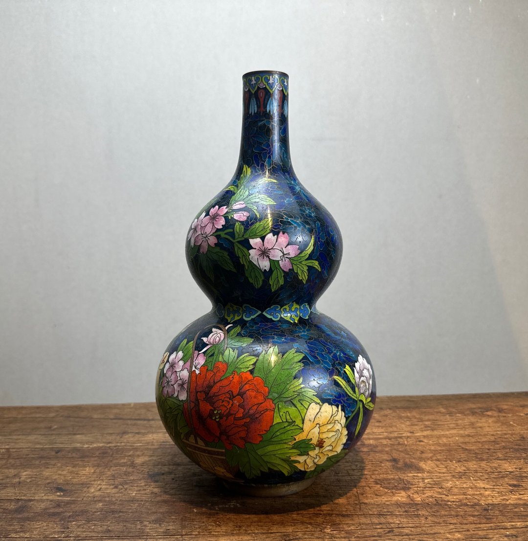 国外【手绘陶】景泰蓝葫芦花瓶2 - 花瓶/陶器 - 陶 蓝色
