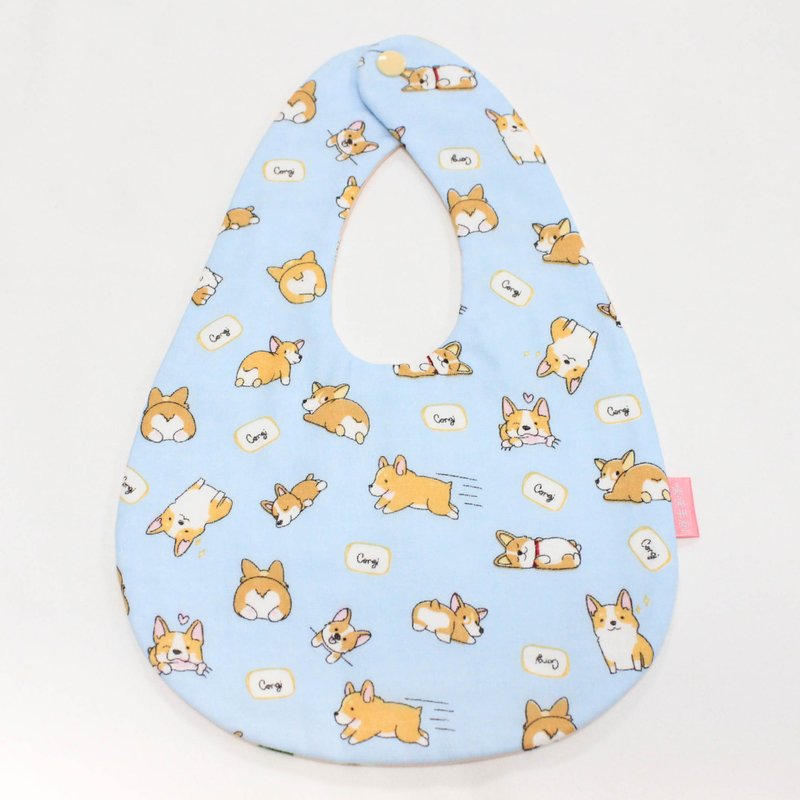 【Ella&Co. X嘿嘿手创】【日本八层纱】柯基Q饭团 双面围兜 - 其他 - 棉．麻 蓝色