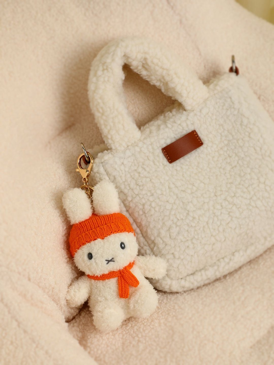 miffy 毛绒锁匙扣 (冷帽) - 橙色 - 钥匙链/钥匙包 - 棉 红色