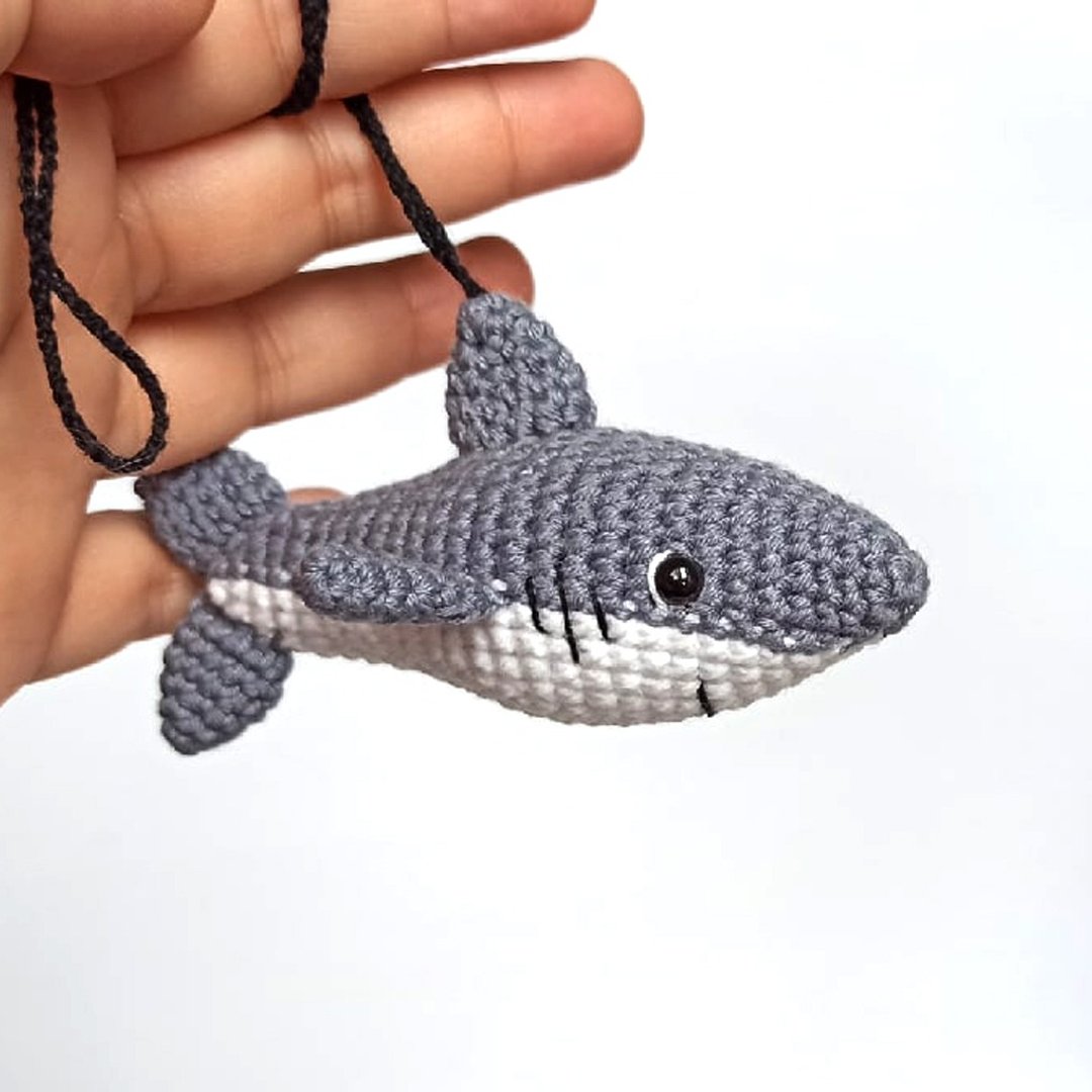 Shark, Car mirror hanging accessories, Car accessories for men - 其他 - 棉 灰色