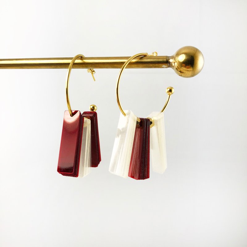 COLE COOL原创 – 会跳舞的耳环14k金耳环IV - 耳环/耳夹 - 其他金属 红色