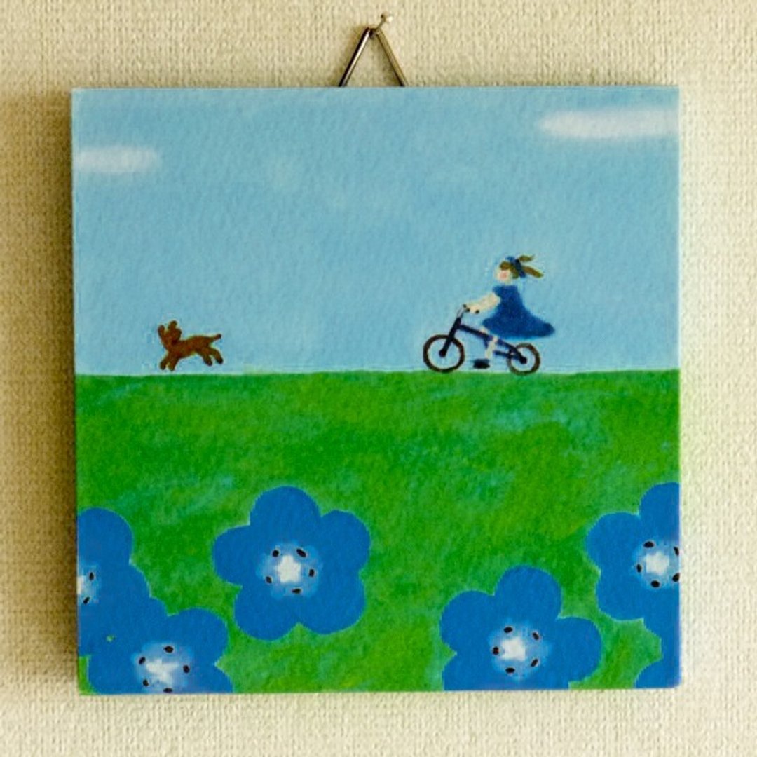 Mini panel No.16 / Picnic - 海报/装饰画/版画 - 纸 蓝色