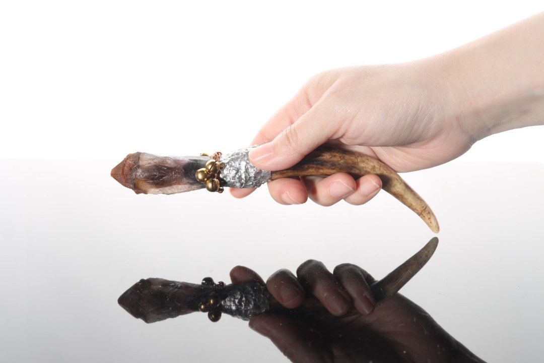 【快速出货】限量极光红头紫晶权杖鹿角魔法棒 - 摆饰 - 水晶 紫色