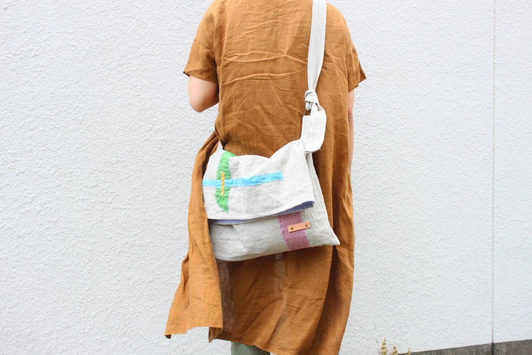 collage  shoulder bag  comorebi - 侧背包/斜挎包 - 棉 灰色