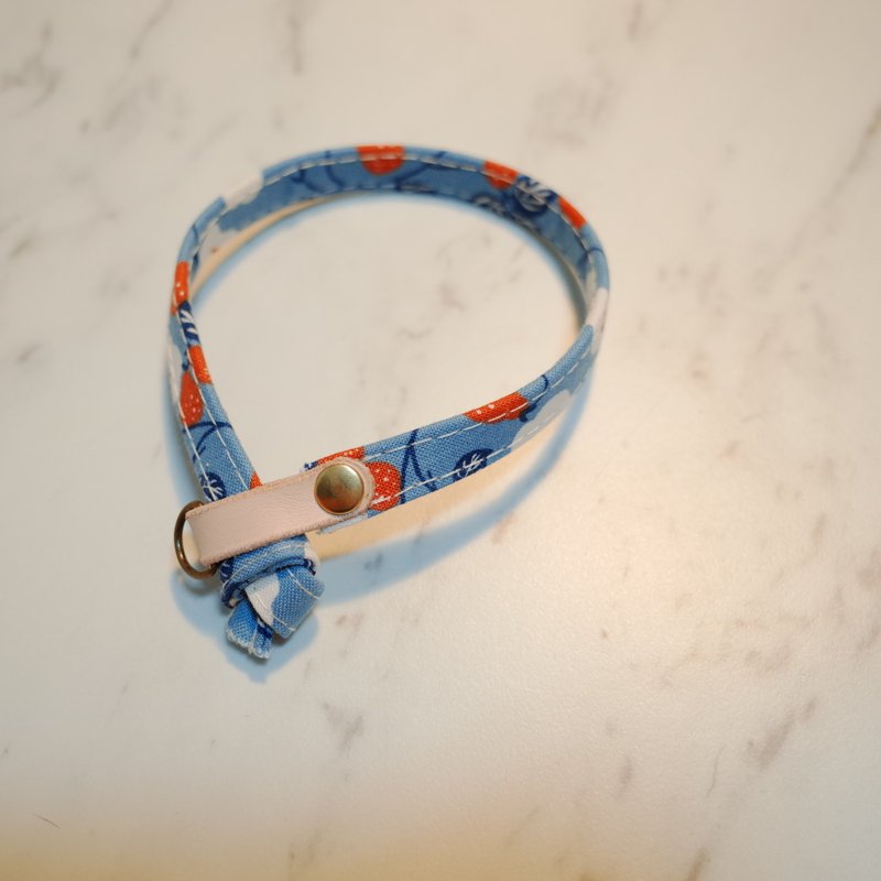 猫 项圈 棉花糖 蓝色 可加购吊牌 附铃铛 - 项圈/牵绳 - 棉．麻 