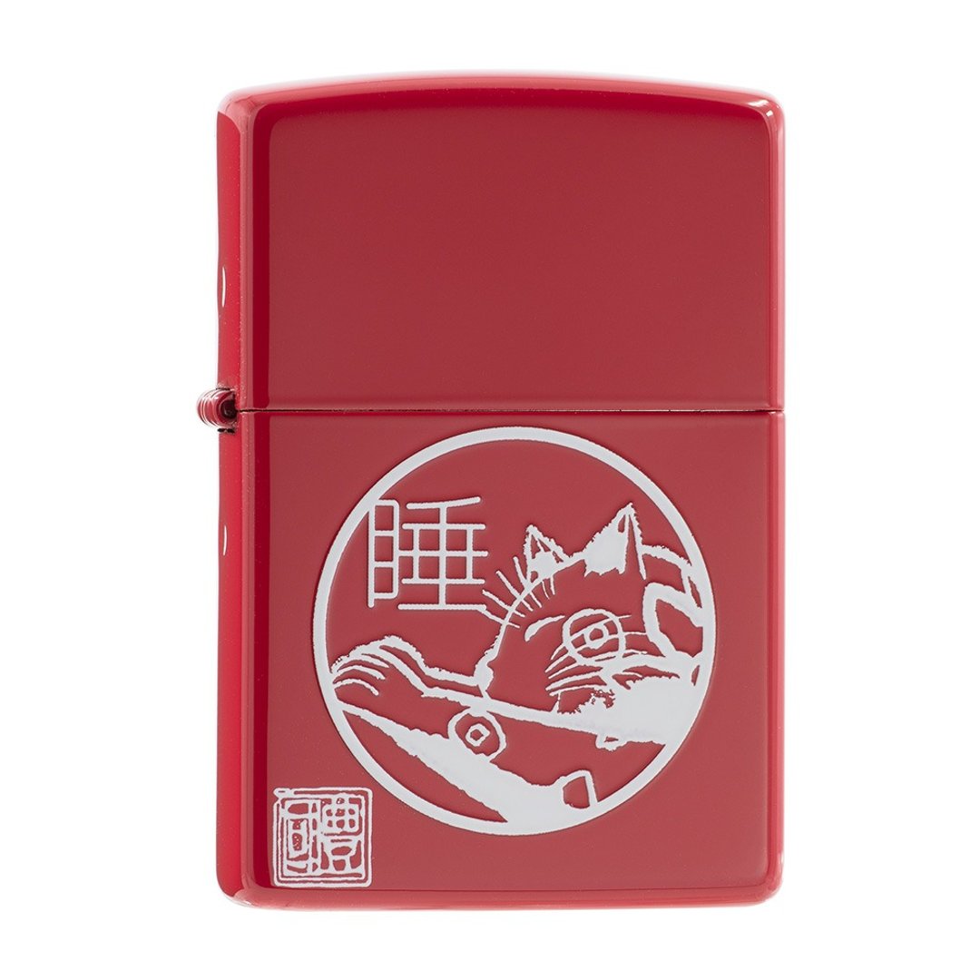 【ZIPPO官方旗舰店】本多风格 - 睡猫防风打火机 ZA-2-136B - 其他 - 铜/黄铜 红色
