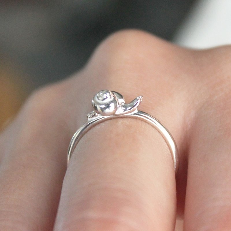 蜗牛戒指 - 戒指 - 纯银 银色