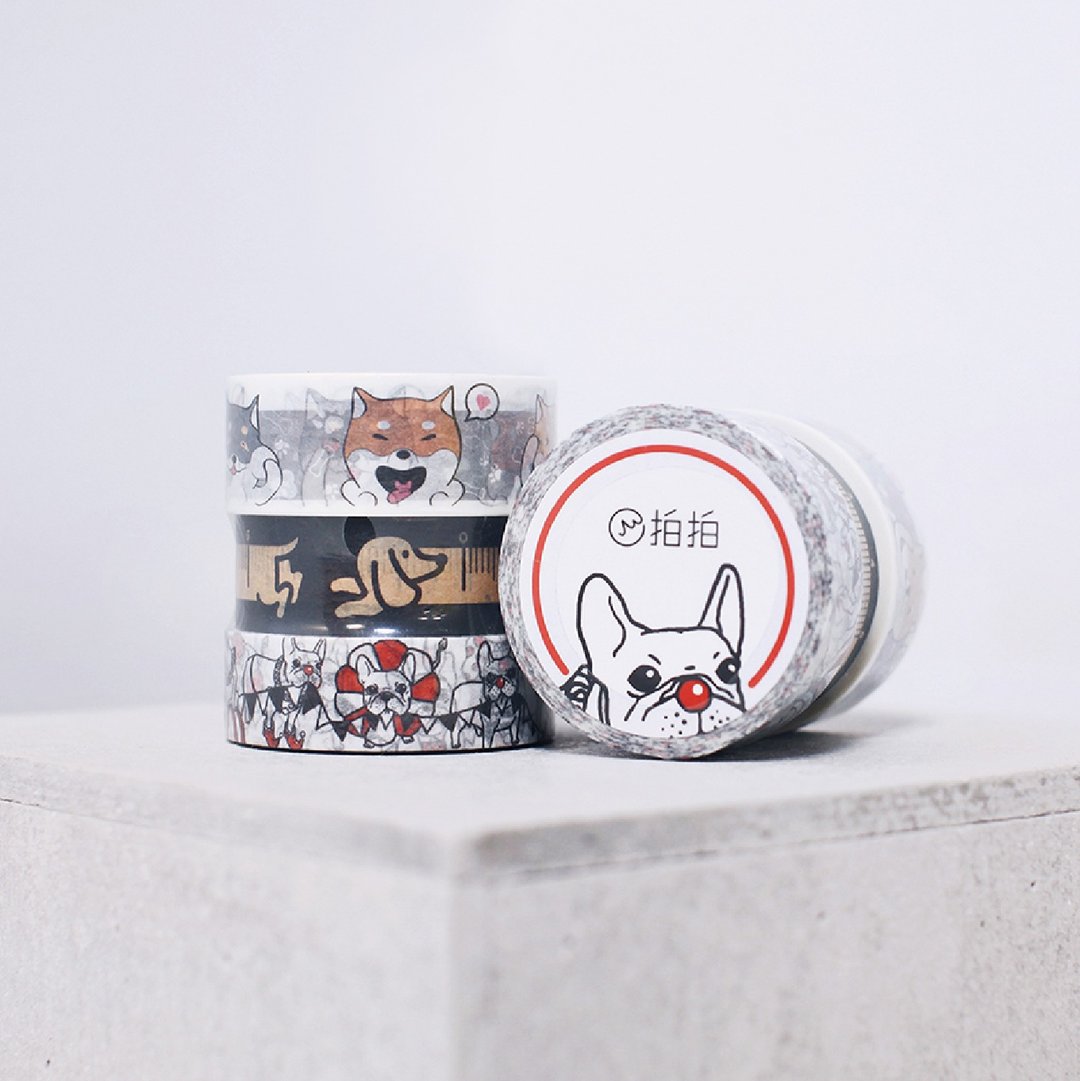 毛孩创意纸胶带(3入/组) - 纸胶带 - 纸 多色