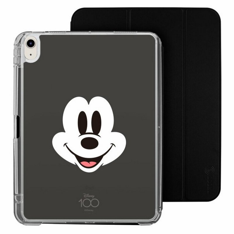 迪士尼100th 米奇老鼠iPad Air/Pro 2024可拆式防摔透明 实色折套 - 平板/电脑保护壳 - 塑料 多色
