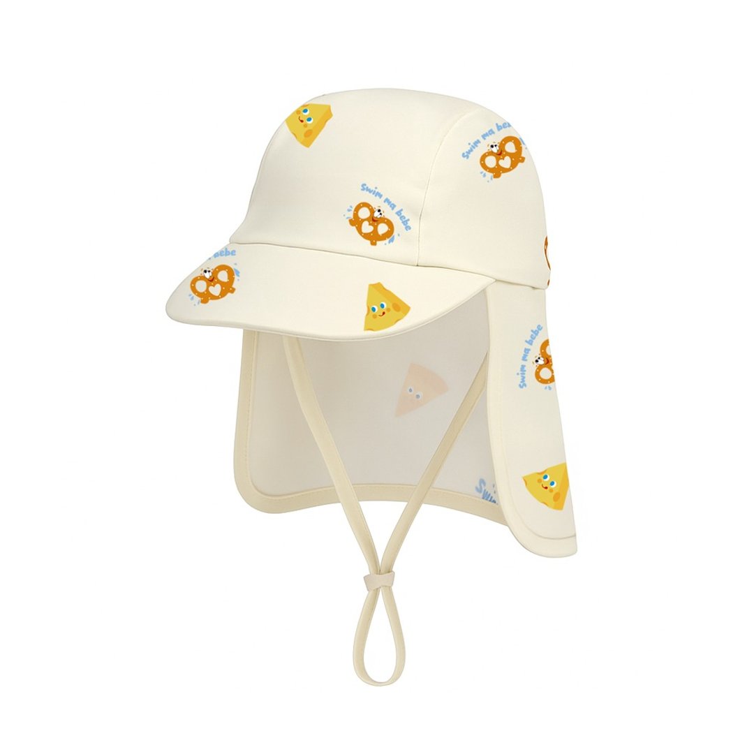 Cheese Pretzel Swim Hat - 泳衣/游泳用品 - 聚酯纤维 白色