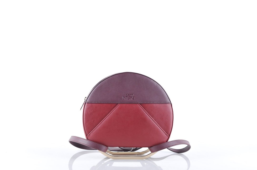 Glom 3-in-1 Bag in plum and sangria leather with gold hardware - 其他 - 真皮 红色