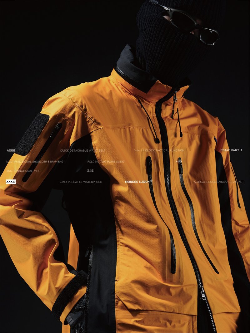 熔岩影橙 2合1全能防水透气战术侦察冲锋衣 - 男装外套 - 其他材质 黄色