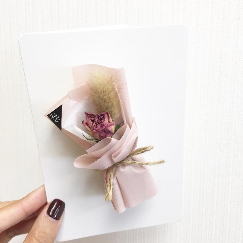风干 兔尾草 小玫瑰 婚礼 感谢 卡 定制 - 卡片/明信片 - 纸 