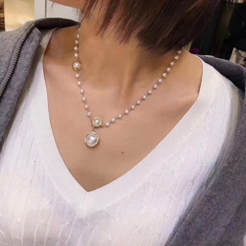 ENDRO ACC 双思项链 - 项链 - 珍珠 白色