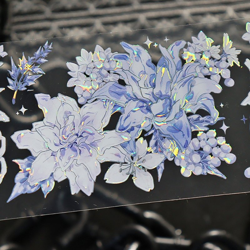 整卷 OKMT新七天原创流麻咕卡贴纸PET手帐手账胶带贝壳光悠紫百合 - 纸胶带 - 塑料 紫色