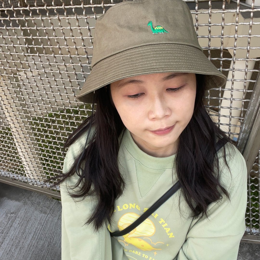 挺版渔夫帽可拆式帽绳 - 小雷龙款 生日礼/情人礼 - 帽子 - 棉 绿色