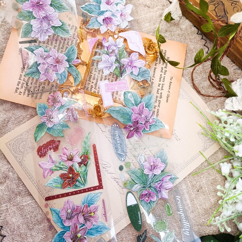 EF072_海仙花 / 裝飾膠帶 - 纸胶带 - 塑料 多色