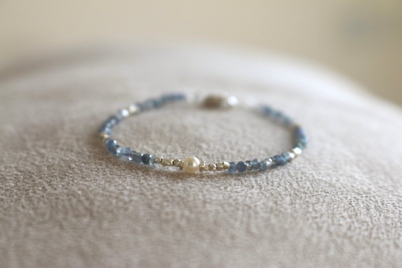 手链 蓝晶石 纯银 珍珠 - 放假了 - - 手链/手环 - 宝石 蓝色