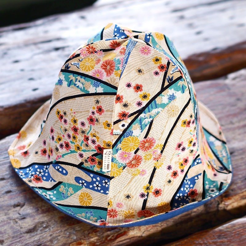 小牛村 Calf Village 男女 渔夫帽 双面 手工帽 遮阳帽 日系 樱花 {日旅花季} - 帽子 - 其他材质 金色