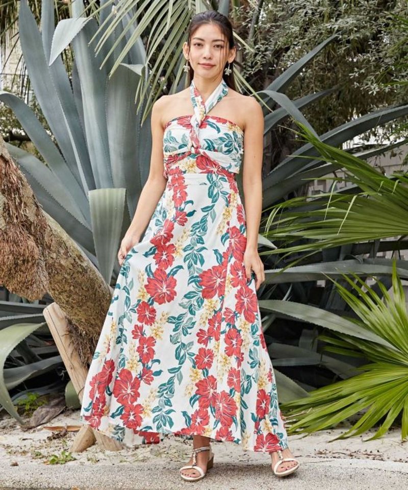 【热门预购】多种穿法创意浪漫夏威夷绑带洋装 (2色) 4IA-5104 - 洋装/连衣裙 - 其他材质 