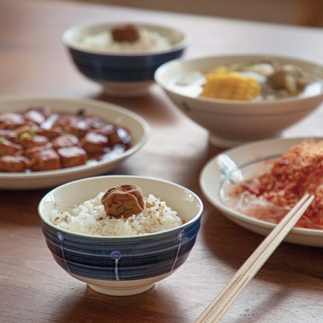 日本霜山 日式和风蓝陶瓷碗盘餐具 6 件组 - 盘子/餐盘/盘架 - 瓷 多色