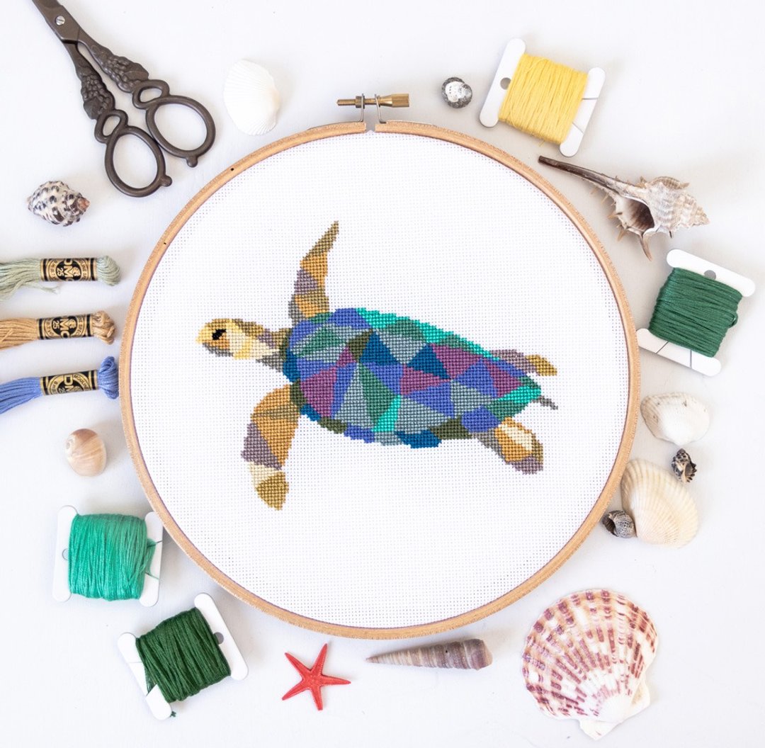 Turtle Cross Stitch PDF Pattern 十字繡 - 编织/刺绣/羊毛毡/裁缝 - 其他材质 
