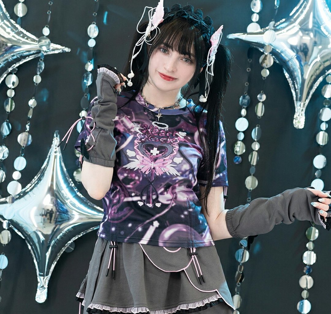网红设计师 CapsuleBunny 联名心之魔法短版短袖 T 恤 ACDC RAG JA0801 - 女装 T 恤 - 聚酯纤维 