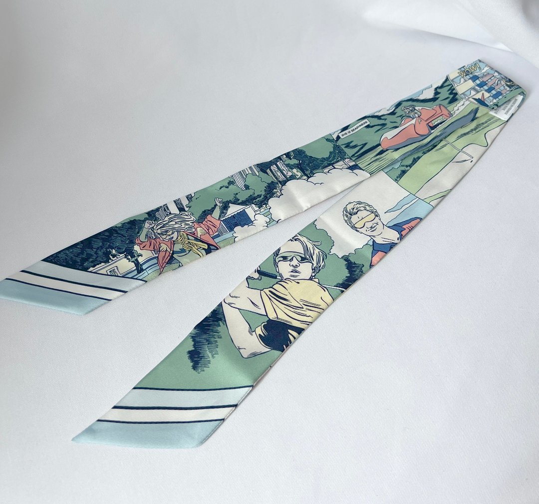 Hermès Twilly 86 silk neckerchief 日本中古vintage - 侧背包/斜挎包 - 丝．绢 