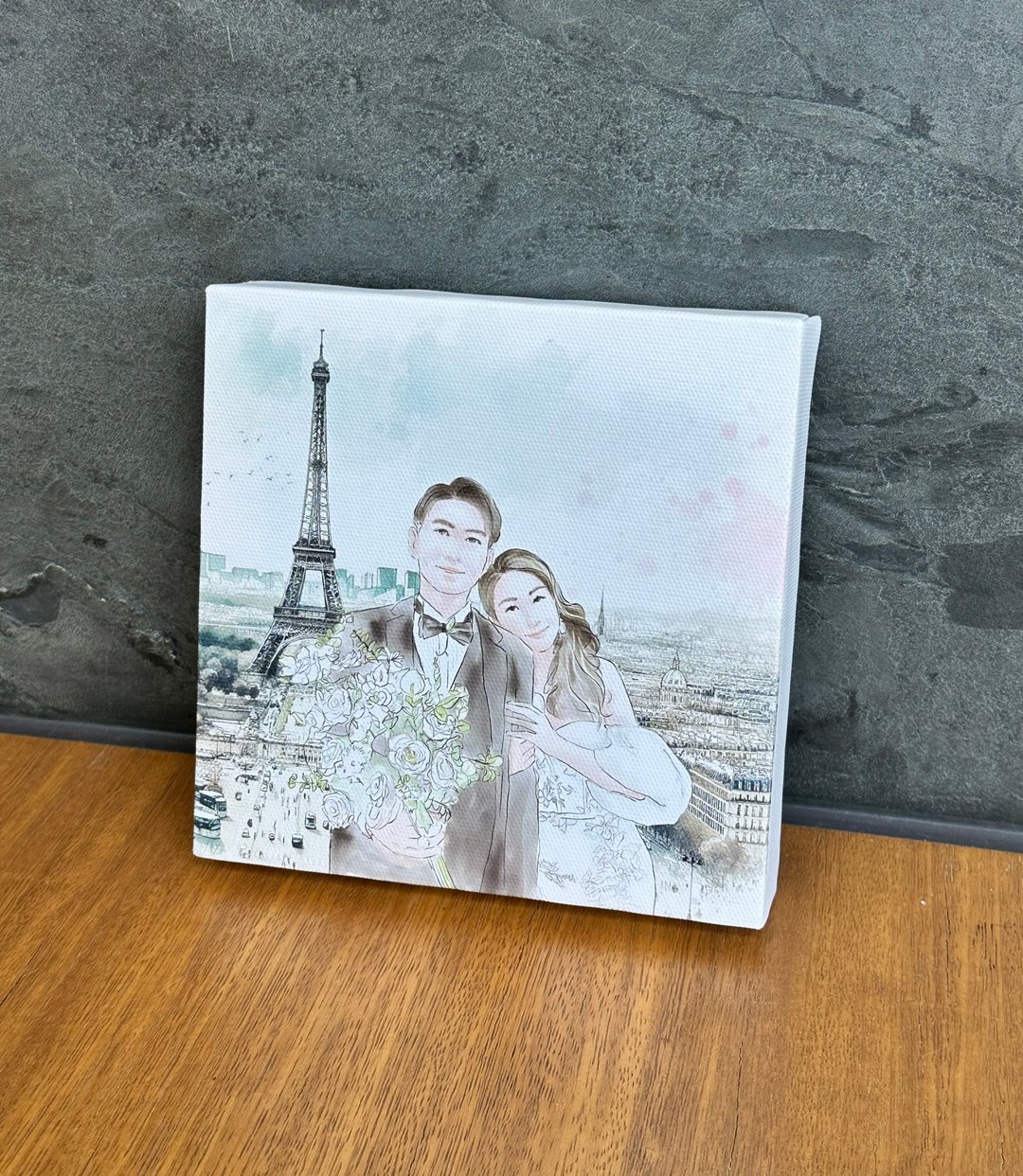 MYLoveHK 手绘似颜人像来图个人订造 婚照水彩风挂画 定制化礼物 - 订制画像 - 纸 
