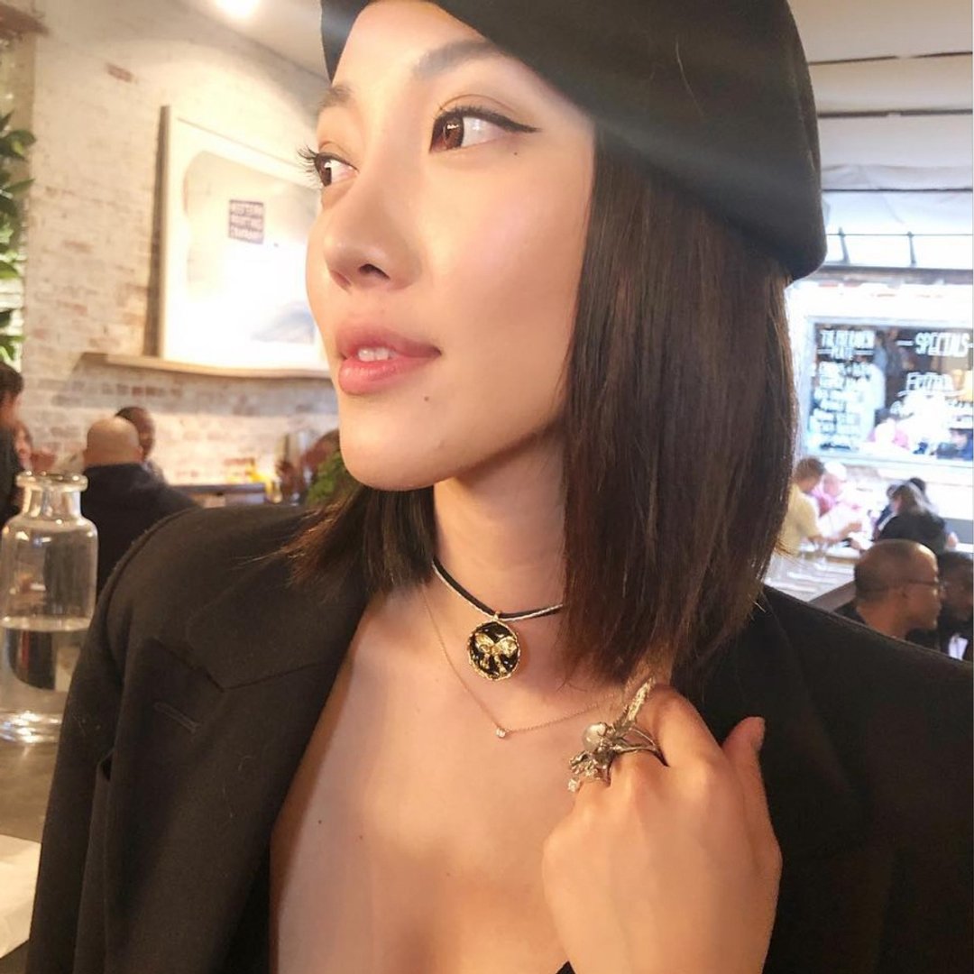 Choker12生肖黑绒颈链系列 - 颈链 - 珐琅 金色