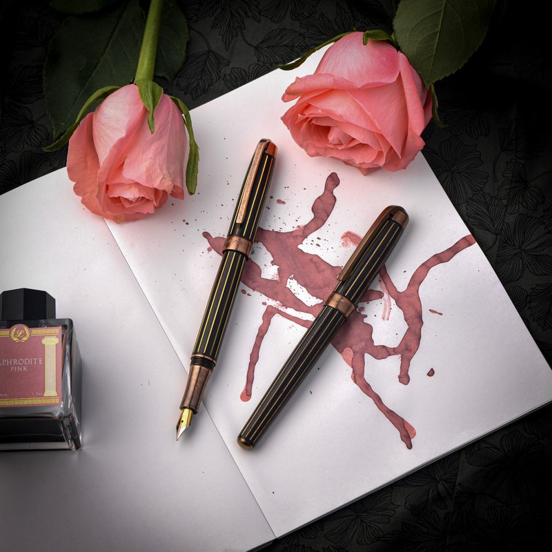 【钢笔】复古黄铜II | 古典条纹环保黄铜 地球友善可定制 - 钢笔 - 铜/黄铜 咖啡色