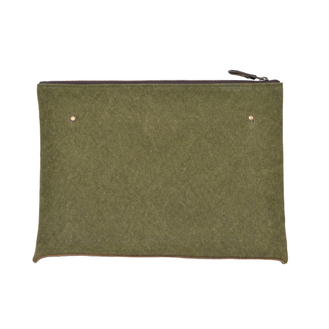 Leather base canvas case Large Olive - 其他 - 其他材质 绿色