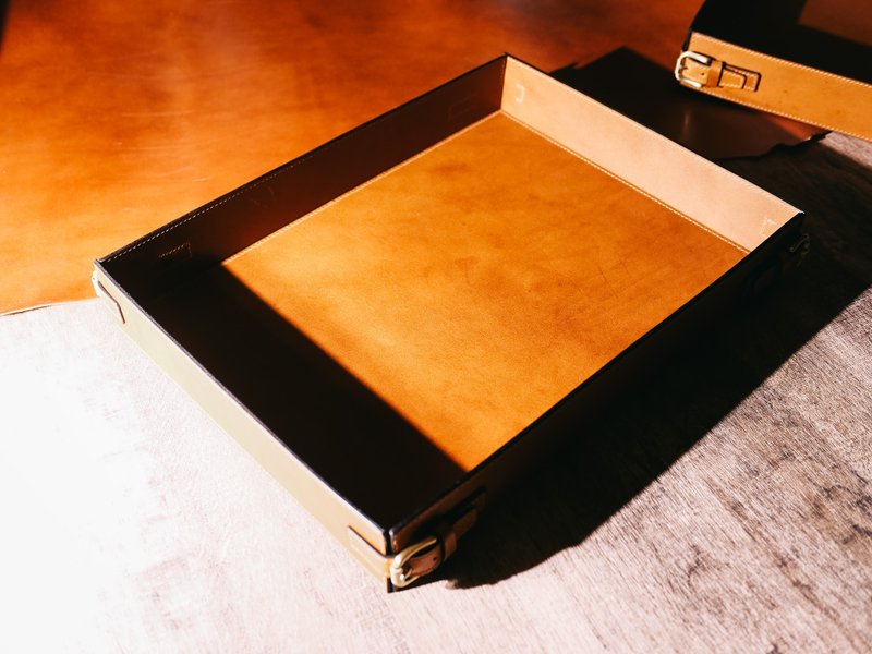 【定制化礼物】物件 文件收纳盒 - 收纳用品 - 真皮 橘色
