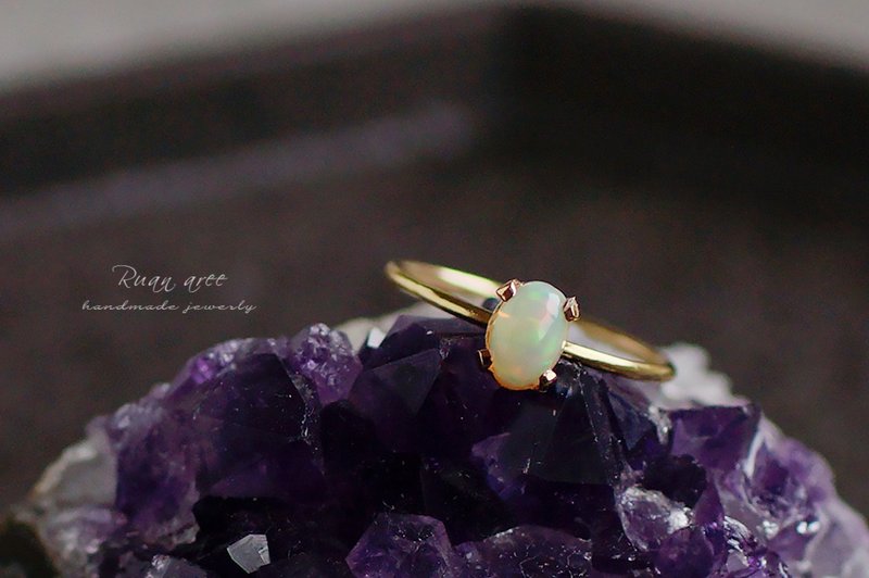 14kgf-Ethiopia Opal Ring No. 9 - 戒指 - 半宝石 多色