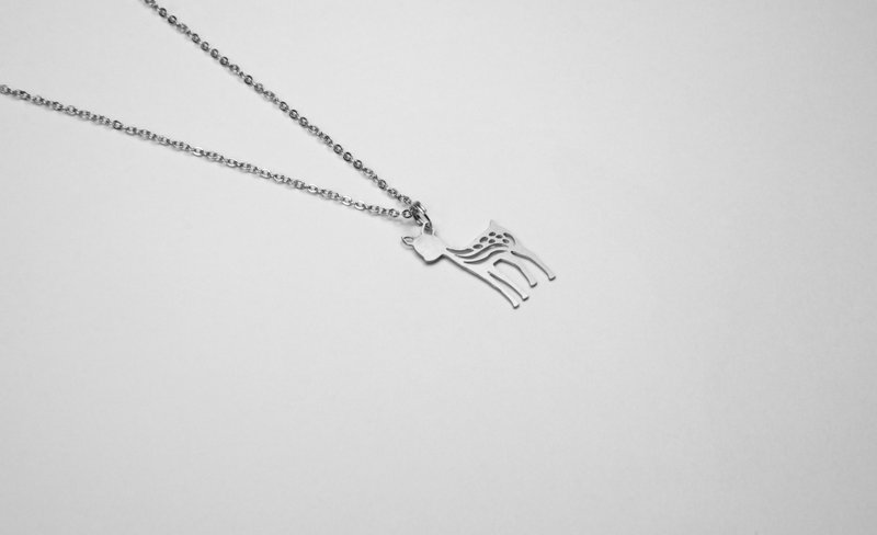 小鹿项链【迷你款】_动物系列_造题 - 项链 - 其他金属 银色