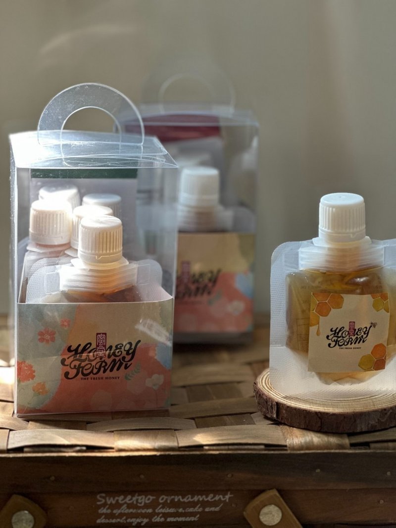 小蜜提礼盒 30克随身包蜂蜜4入 40ml龙眼蜂蜜醋1入 - 蜂蜜/黑糖 - 其他材质 黄色