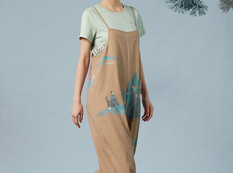 【恣游】新中式复古 薄款连体裤 - 背带裤/连体裤 - 其他材质 卡其色