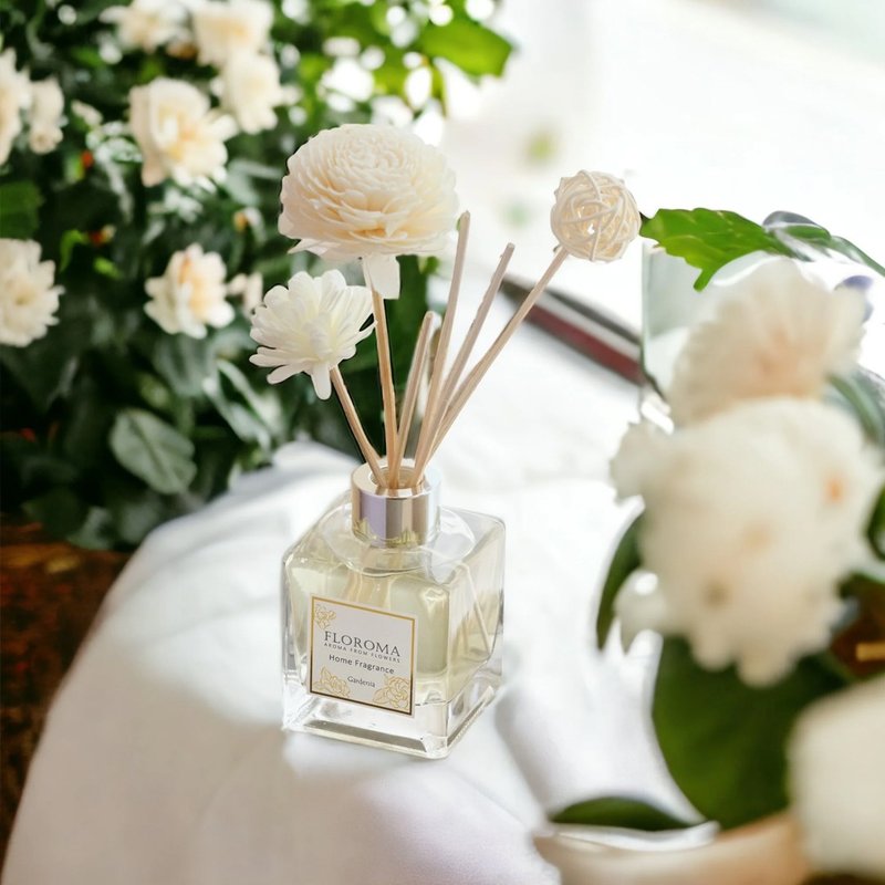 栀子花 Gardenia  室内扩香瓶  Home Diffuser - 香薰/精油/线香 - 其他材质 白色