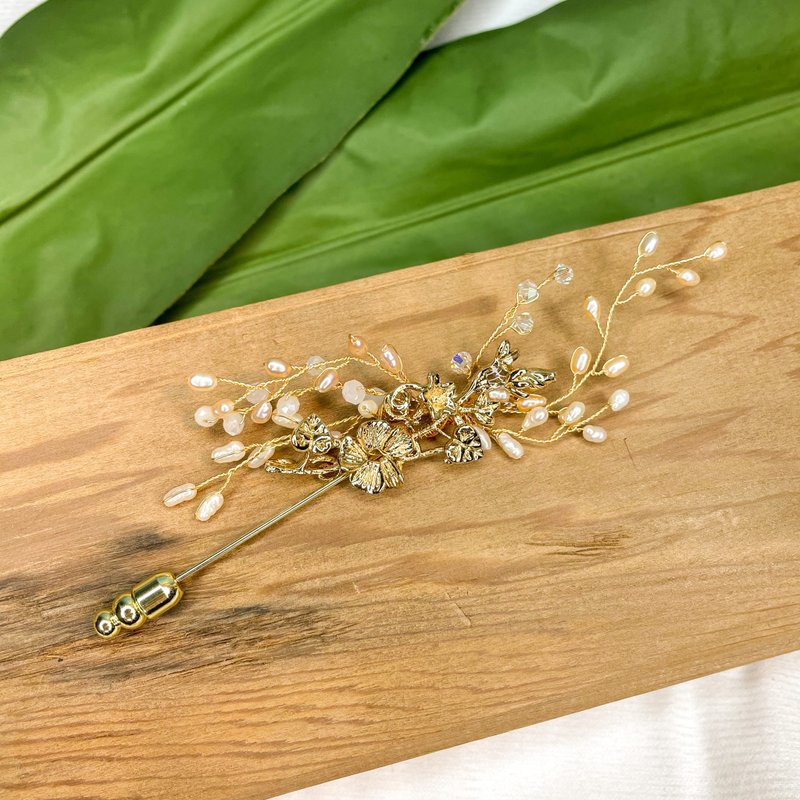 路得稻穗系列-爱得拉 胸针 - 胸针 - 珍珠 