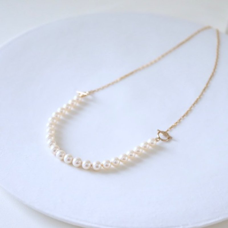 [Petite] 仅此2件！K14GF 问号扣 3WAY 珍珠项链 - 项链 - 宝石 