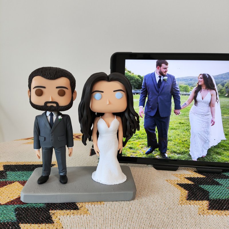纯手工定制美国Funko Pop 自画像公仔情侣父母夫妻结婚周年礼物 - 玩偶/公仔 - 粘土 多色