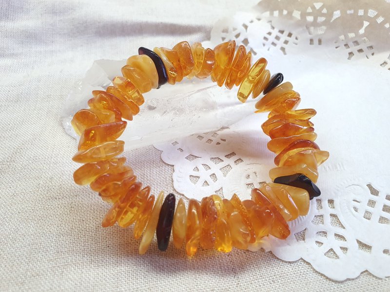 CJ20。琥珀随型手珠 - 手链/手环 - 半宝石 橘色